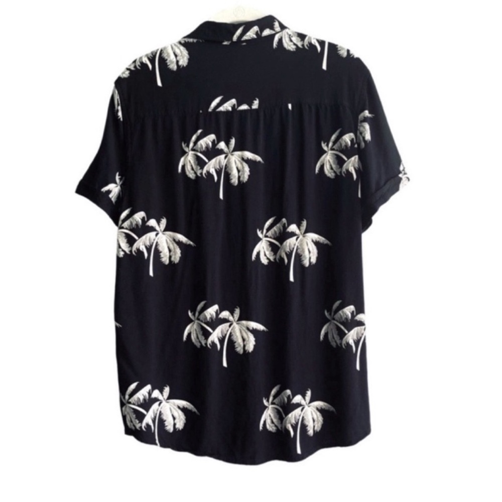 Michael Brandon Button Down Shirt Short Sleeve Slim Fit Black White Size M - Picture 4 of 10